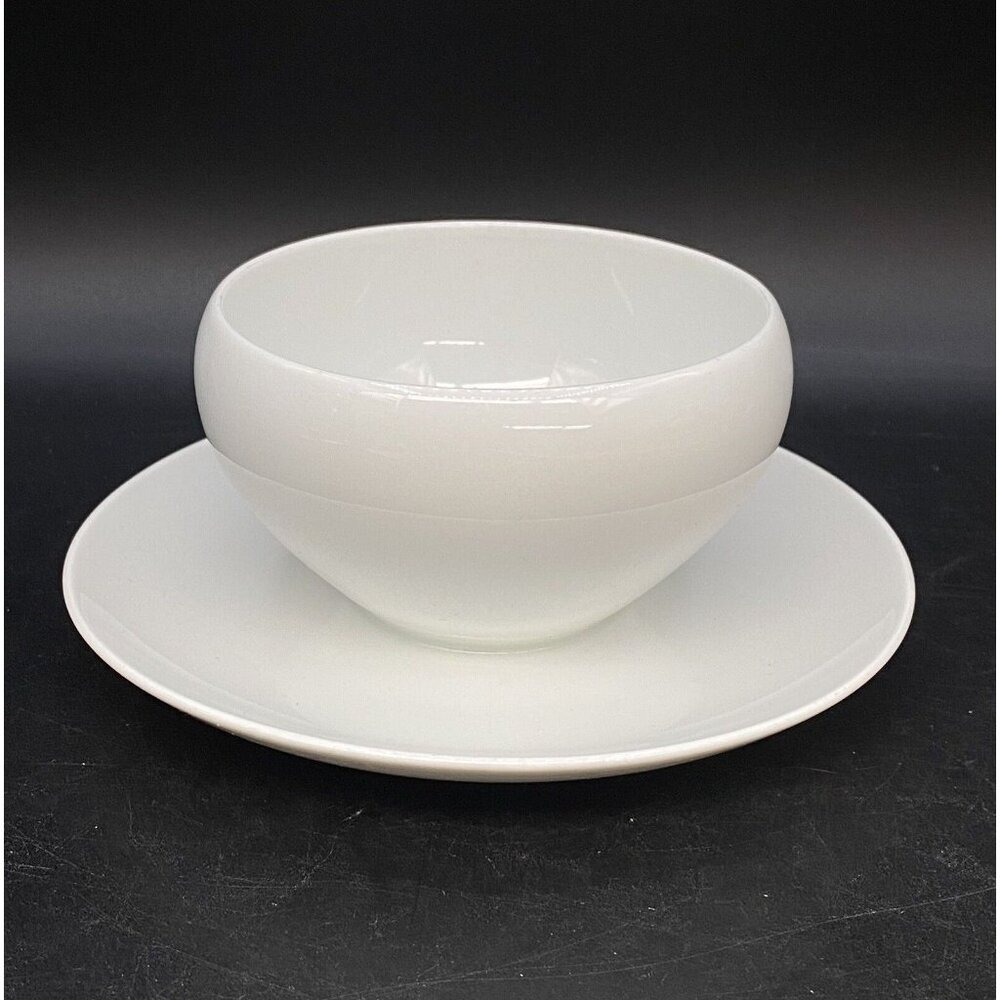 Eva Zeisel Eva White Gravy Bowl Underplate MCM Johann Haviland Germany